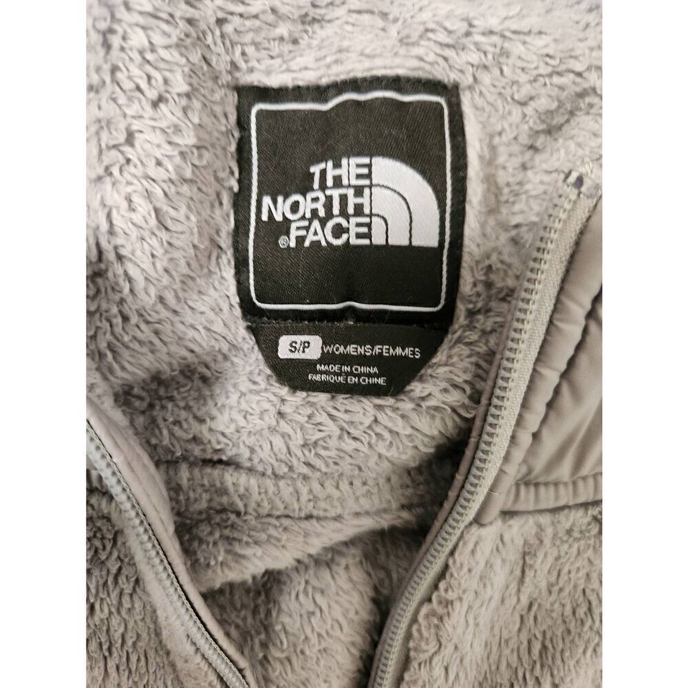 THE NORTH FACE WOMEN'S SILVER GRAY FULL ZIP FLEECE HOODED JACKET Sz SMALL - Picture 5 of 7